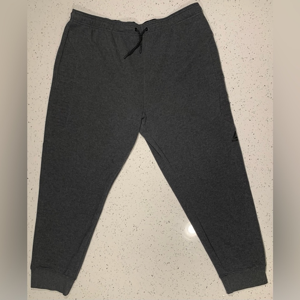 Men’s Reebox Grey Lined Track Joggers Size 2XL Elastic Waist Drawstring